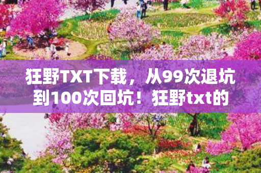 狂野TXT下载,从99次退坑到100次回坑!狂野txt的魔力竟让我2027年重燃热血? 狂野TXT下载,从99次退坑到100次回坑!狂野txt的魔力竟让我2027年重燃热血?