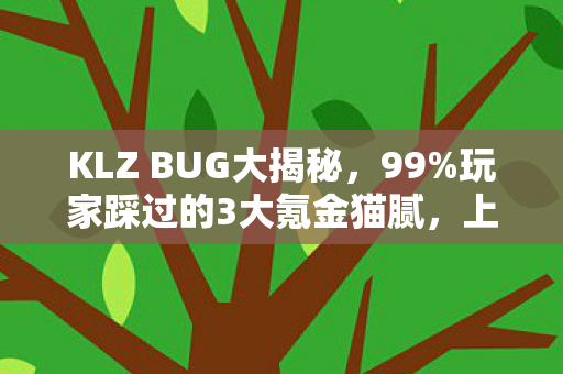 KLZ BUG大揭秘，99%玩家踩过的3大氪金猫腻，上头到想摔手机！