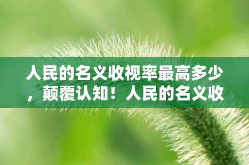 人民的名义收视率最高多少，颠覆认知！人民的名义收视率冷知识，让你目瞪口呆！