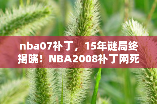 nba07补丁,15年谜局终揭晓!NBA2008补丁网死亡时间表曝光,玩家泪目 nba07补丁,15年谜局终揭晓!NBA2008补丁网死亡时间表曝光,玩家泪目