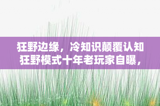 狂野边缘,冷知识颠覆认知狂野模式十年老玩家自曝,这些常识让我目瞪口呆! 狂野边缘,冷知识颠覆认知狂野模式十年老玩家自曝,这些常识让我目瞪口呆!