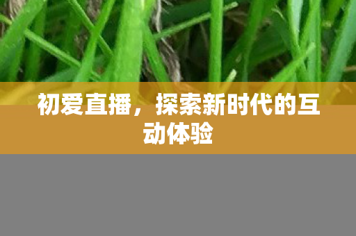 初爱直播，探索新时代的互动体验