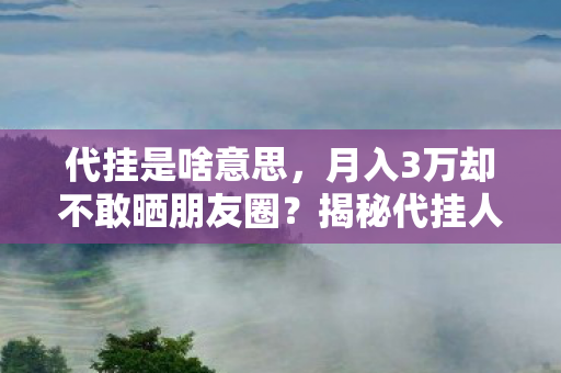 代挂是啥意思,月入3万却不敢晒朋友圈?揭秘代挂人的24小时与3重人生困境 代挂是啥意思,月入3万却不敢晒朋友圈?揭秘代挂人的24小时与3重人生困境