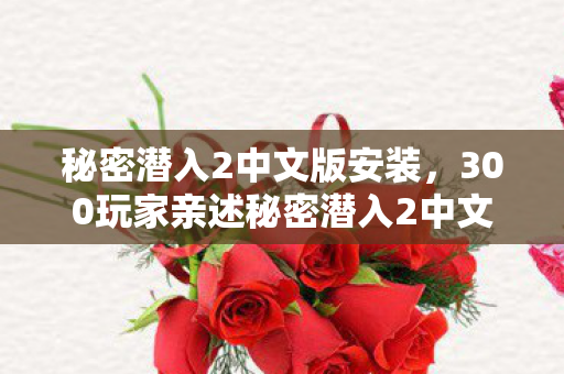 秘密潜入2中文版安装，300玩家亲述秘密潜入2中文版疑点，真相绷不住要曝光？