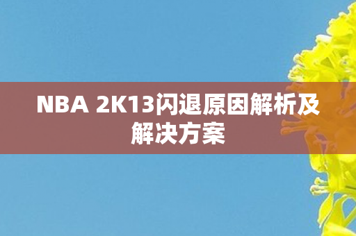 NBA 2K13闪退原因解析及解决方案