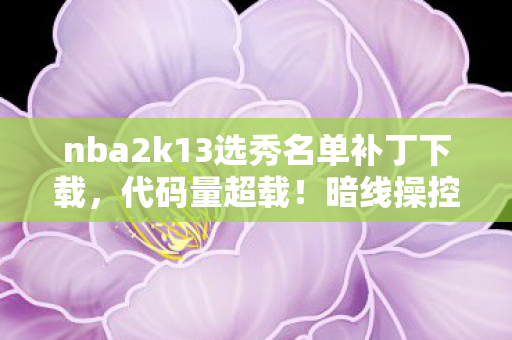 nba2k13选秀名单补丁下载,代码量超载!暗线操控下,你的选秀人生是否会头皮发麻? nba2k13选秀名单补丁下载,代码量超载!暗线操控下,你的选秀人生是否会头皮发麻?
