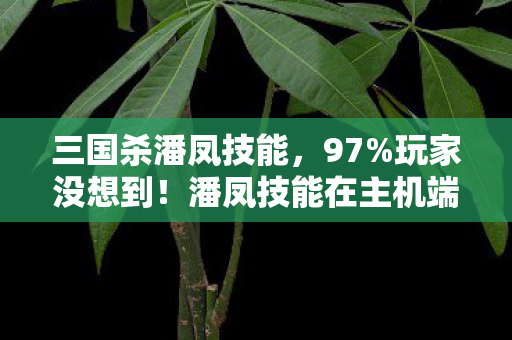 三国杀潘凤技能,97%玩家没想到!潘凤技能在主机端竟比手游快3倍?这操作手感绝了 三国杀潘凤技能,97%玩家没想到!潘凤技能在主机端竟比手游快3倍?这操作手感绝了