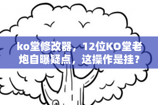 ko堂修改器,12位KO堂老炮自曝疑点,这操作是挂?萌新当场绷不住! ko堂修改器,12位KO堂老炮自曝疑点,这操作是挂?萌新当场绷不住!