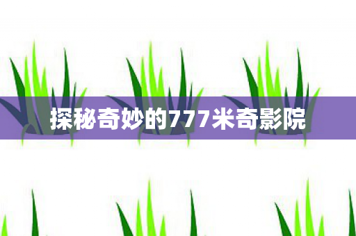 探秘奇妙的777米奇影院 探秘奇妙的777米奇影院