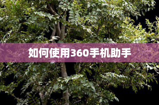 如何使用360手机助手 如何使用360手机助手