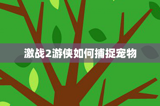 激战2游侠如何捕捉宠物