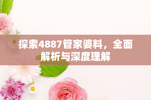探索4887管家婆料，全面解析与深度理解