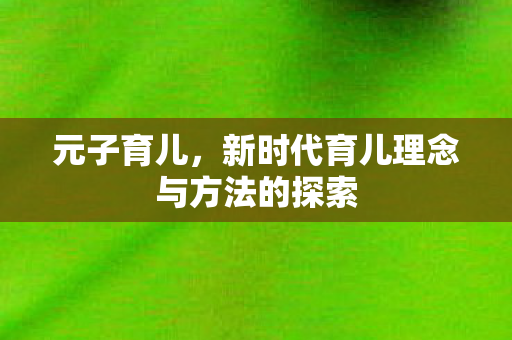 元子育儿，新时代育儿理念与方法的探索