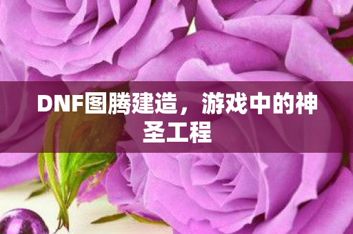 DNF图腾建造，游戏中的神圣工程
