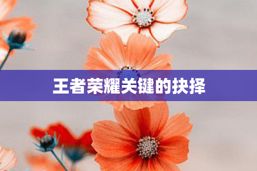 王者荣耀关键的抉择