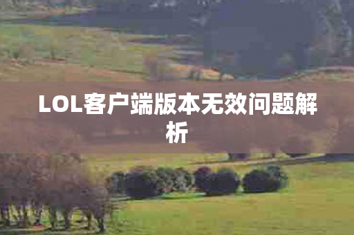 LOL客户端版本无效问题解析