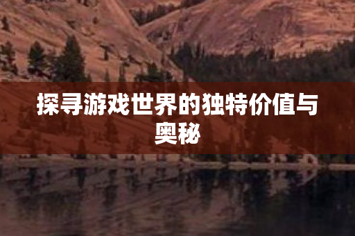 探寻游戏世界的独特价值与奥秘
