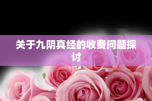 关于九阴真经的收费问题探讨