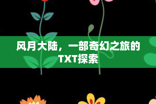 风月大陆，一部奇幻之旅的TXT探索