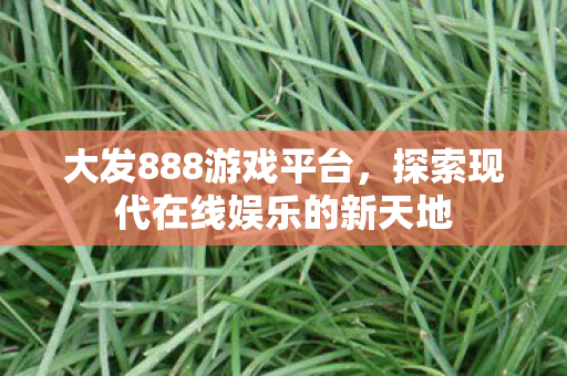 大发888游戏平台，探索现代在线娱乐的新天地