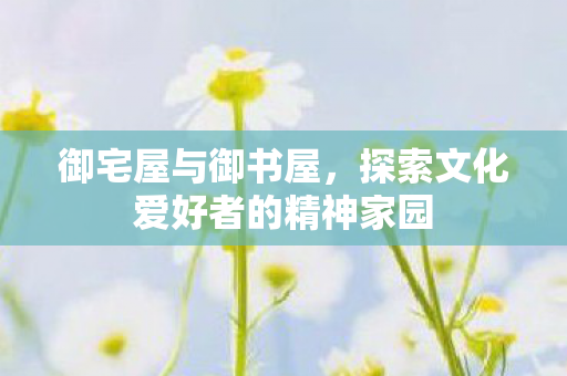御宅屋与御书屋，探索文化爱好者的精神家园