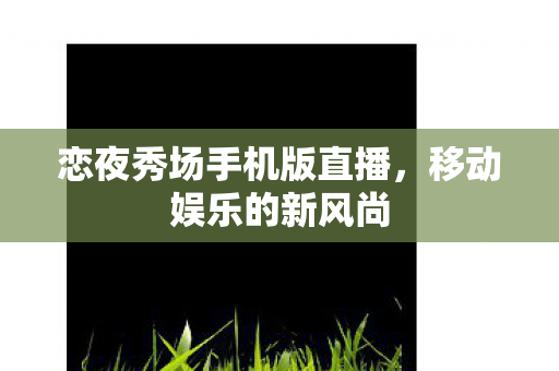恋夜秀场手机版直播，移动娱乐的新风尚