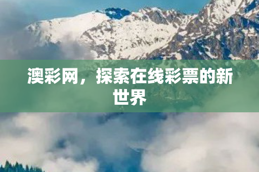 澳彩网，探索在线彩票的新世界