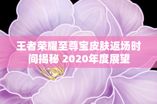 王者荣耀至尊宝皮肤返场时间揭秘 2020年度展望