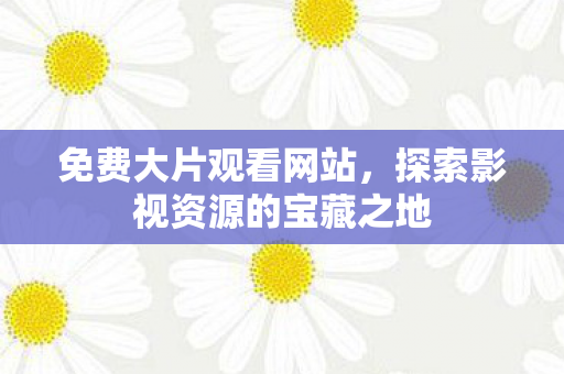 免费大片观看网站，探索影视资源的宝藏之地