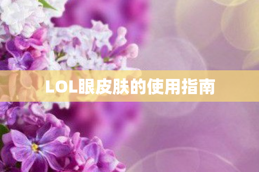 LOL眼皮肤的使用指南