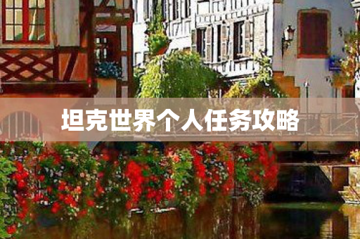 坦克世界个人任务攻略
