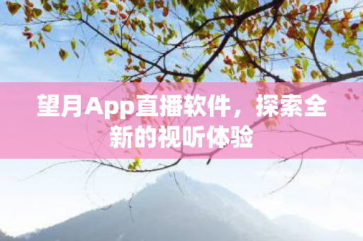 望月App直播软件，探索全新的视听体验