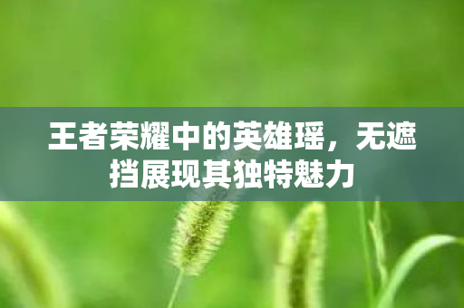 王者荣耀中的英雄瑶，无遮挡展现其独特魅力