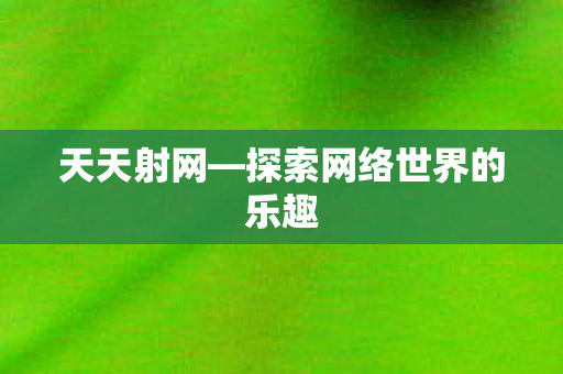 天天射网—探索网络世界的乐趣 天天射网—探索网络世界的乐趣
