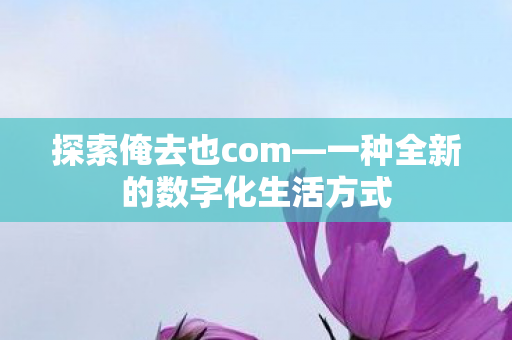 探索俺去也com—一种全新的数字化生活方式