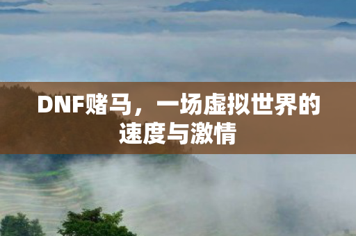 DNF赌马，一场虚拟世界的速度与激情