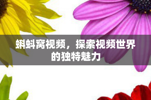 蝌蚪窝视频,探索视频世界的独特魅力 蝌蚪窝视频,探索视频世界的独特魅力