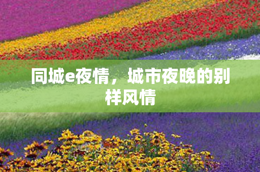 同城e夜情，城市夜晚的别样风情