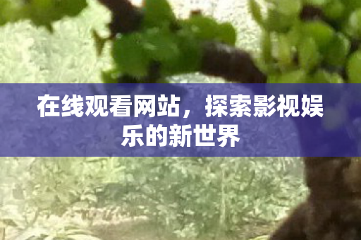 在线观看网站，探索影视娱乐的新世界