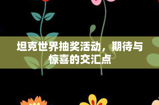 坦克世界抽奖活动，期待与惊喜的交汇点