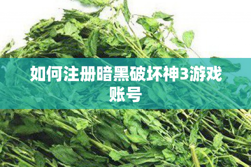 如何注册暗黑破坏神3游戏账号