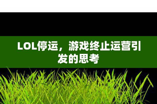 LOL停运，游戏终止运营引发的思考