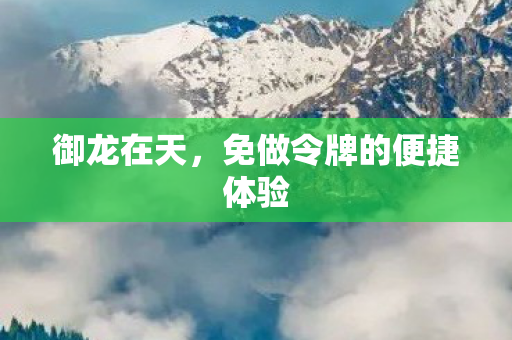 御龙在天，免做令牌的便捷体验