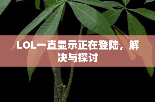 LOL一直显示正在登陆，解决与探讨