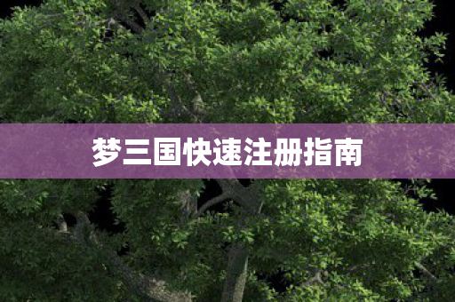 梦三国快速注册指南图片