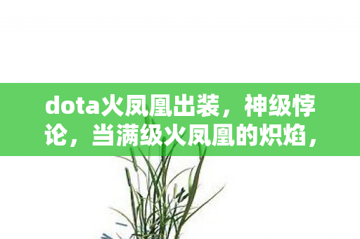 dota火凤凰出装，神级悖论，当满级火凤凰的炽焰，灼穿我人生的灰烬