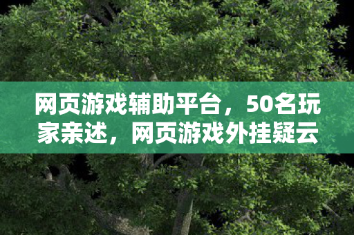 网页游戏辅助平台,50名玩家亲述,网页游戏外挂疑云重重,真相让人绷不住! 网页游戏辅助平台,50名玩家亲述,网页游戏外挂疑云重重,真相让人绷不住!