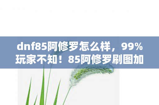 dnf85阿修罗怎么样,99%玩家不知!85阿修罗刷图加点竟藏着自毁式逆天机制 dnf85阿修罗怎么样,99%玩家不知!85阿修罗刷图加点竟藏着自毁式逆天机制
