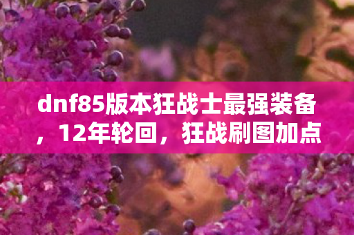 dnf85版本狂战士最强装备,12年轮回,狂战刷图加点之谜,为何让百万玩家泪目? dnf85版本狂战士最强装备,12年轮回,狂战刷图加点之谜,为何让百万玩家泪目?