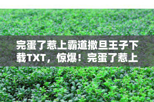 完蛋了惹上霸道撒旦王子500万隐情曝光图片